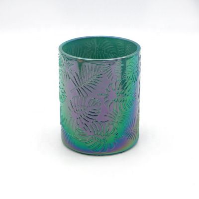 Popular Multi-Colored Multicoloured Plating Luxurious Glass Decorative Candle Holder
