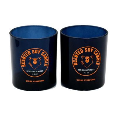Eco-friendly black glass candles jars with wood lid