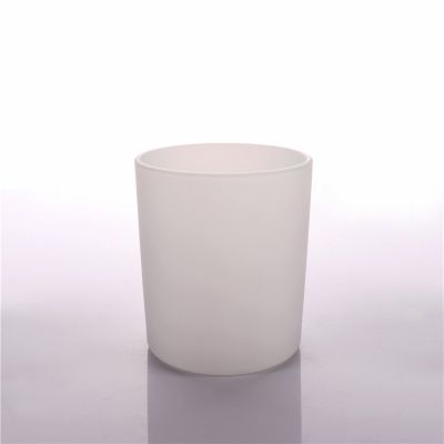 Luxury High Quality 10oz Frosted White Empty Scented Candle Glass Jars For Candle Making Wholesale