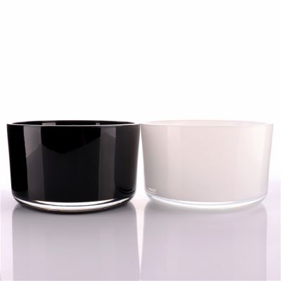 Manufacturer Luxury 13oz Outer Inside Black Round Soy Glass Candle Jars Lid