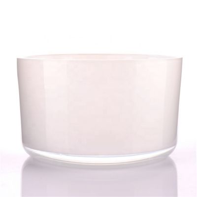Wholesale 13oz 3 Wicks Large Unique White Round Glass Candle Jars For Candle Making