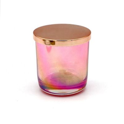 Factory Direct Sales Multi-Colored Multicoloured Plating Luxurious Glass Candle Jars in Bulk