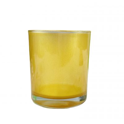 Customized logo widely used private label yellow transparent jar candle gift set glass candles luxury scented candle