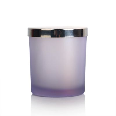 Frosted Glass Candle Holder Jar With Metal Lid
