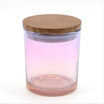 New product wholesale 4oz 5oz 8oz 10oz 12oz colored iridescent candle jar with lid, wholesale jars for candles