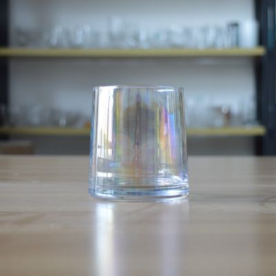 New product rainbow glass candle holder glass jar