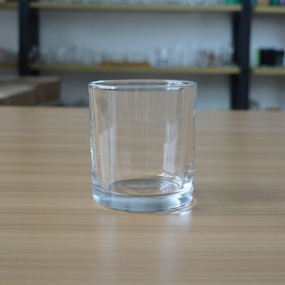 Transparent round heat resistant 18oz glass cup for candle