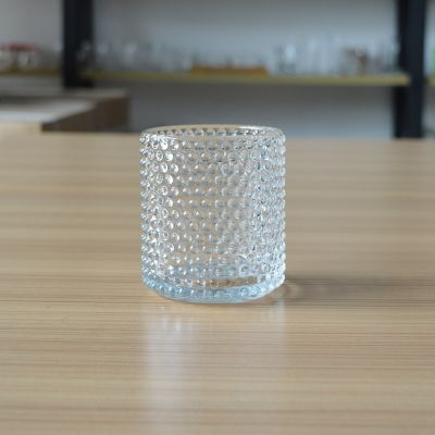 Custom embossed glass candle holder/ glass jar for candle