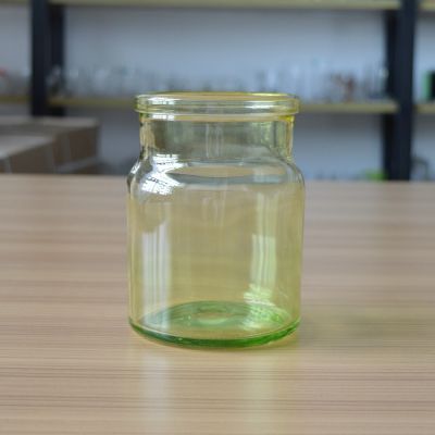 Machine made green colored mason candle glass jar with 885ml volume