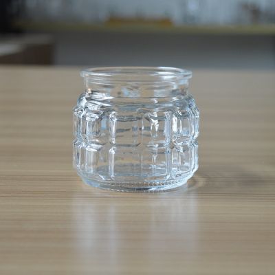 Cheap machine made engraved 6oz glass jar for candle/storage