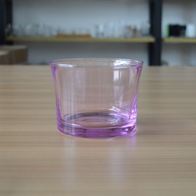 Cheap round purple colored 500ml glass candle container