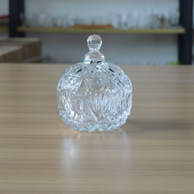 Bohemia engraved luxury glass sugar jar candy jar with lid