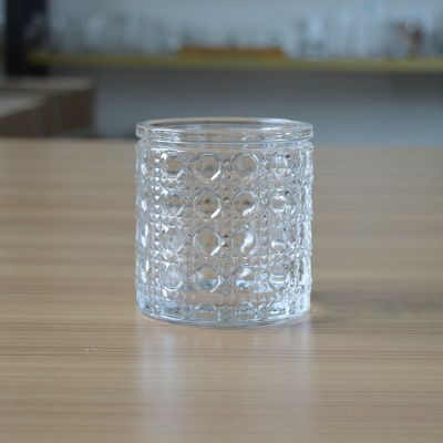 Machine made cheap engraved glass jar for candle/storage