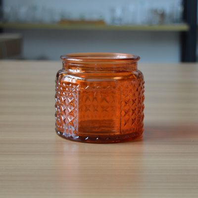 Heat resistant amber glass jar with 15oz capacity