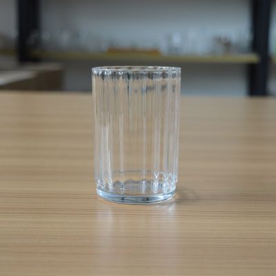 Classic stria glass cup for candle