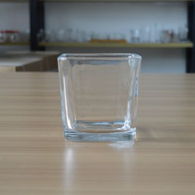 Factory supply 23oz square large glass candle container