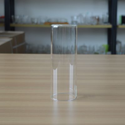 Tall straight 500ml borosilicate glass candle container for home use/restaurant/church