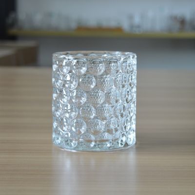 Unique custom dimpled cylinder glass container for candle/pen/home use/office use
