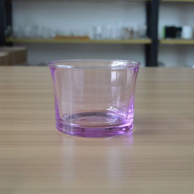 High quality round purple colored 500ml glass candle container