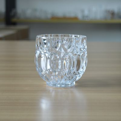 Unique custom emboss heavy empty glass candle container