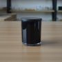 High quality bright black glass candle jar with bamboo lid