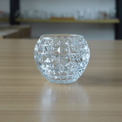Wholesale ball glass candle holder with 300ml volume
