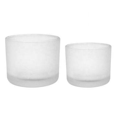 High Quality 10oz Candle Holder Frosted Glass apothecary Candle Jars With Lid