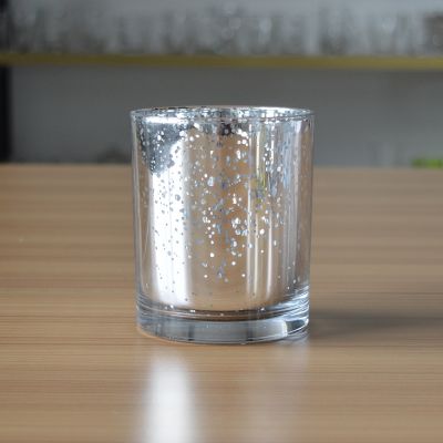 Amozan hot selling silver color glass candle holder
