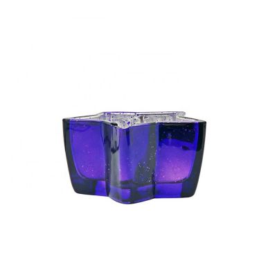 beautiful purple star shape candle jar spray purple colors 3 wick candle jar