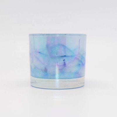 thick Glass wall Candle Holder for Home Decor with rainbow effect