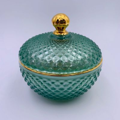 green glass candle jars and lids/candle glass container