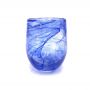 Swirl Blue Colored Glass Votive Candle Holders