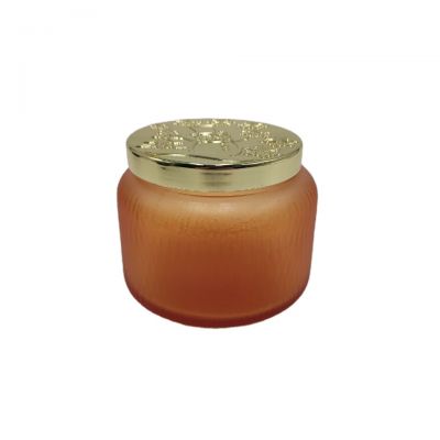 Decorative glass candle jars with metal lid 2021 new design