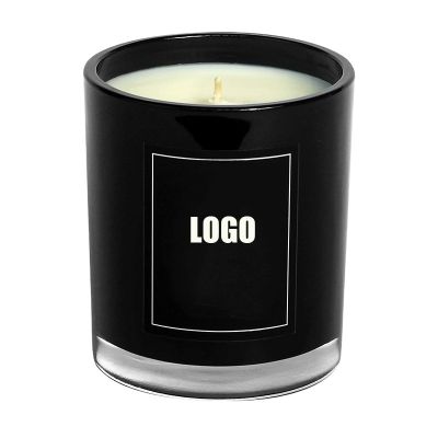 Wholesale 11OZ white and black glass candle jar with lid for home party decoration