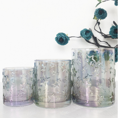 Wholesale glass 8 oz candle tumbler jars with decorative lids for candle making