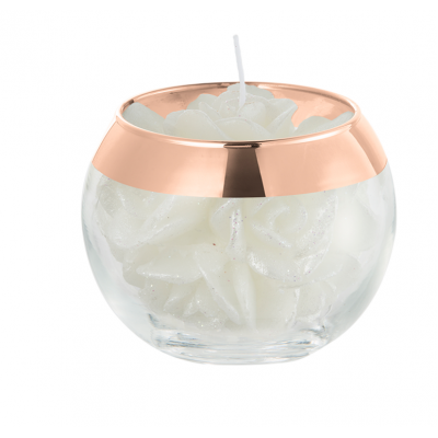 Spherical glass candle jar