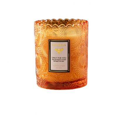 Eco Friendly Luxury Orange Candle Empty Jars 8oz Candle Container Jar