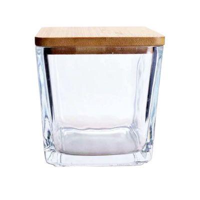 Customization Logo 200ml 300ml Transparent Frosting Cube Glass Candle Holder Jar Planter Terrarium for Home Decor