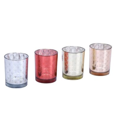 New arrival party decoration empty plating copper glass candle cup tumbler