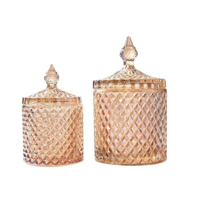 excellent quality glass candle jar with glass cover wholesale