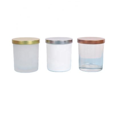 transparent candle holder 10oz empty glass candle jars with wooden tins metal lids glass holders containers vessels