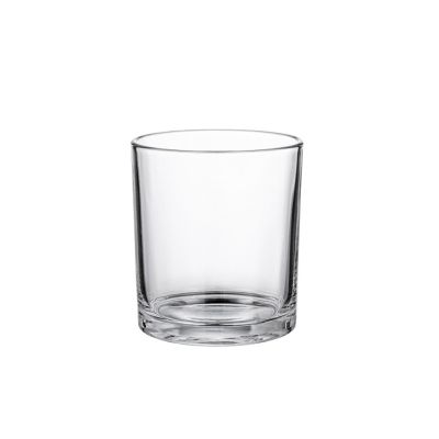 wholesale cylinder clear 10oz glass candle jars with bamboo lid
