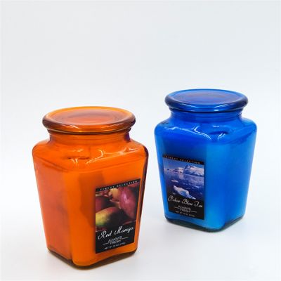 Luxury Orange Blue Glass Candle Jars/Holder In Bulk