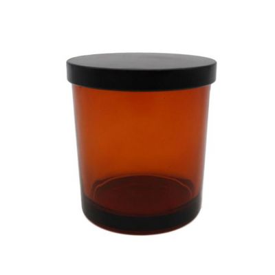 8OZ Amber Glass Candle Container/Jar With Lid