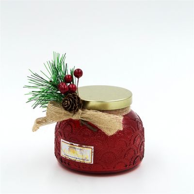 New Red Candle Glass Jar For Home Decoration