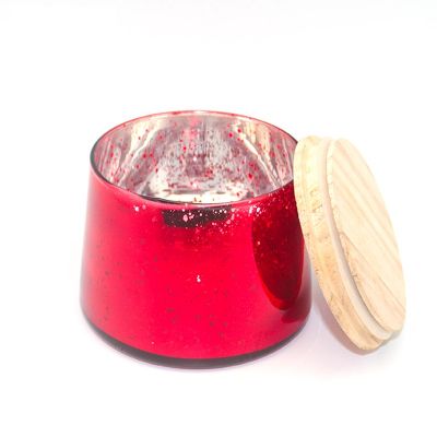 mercury glass candle jar with wood lid