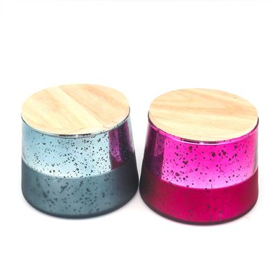 luxury glass candle cup colorful with lid