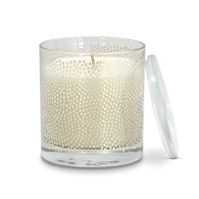 Custom Clear Glass Candle Jar with White Speckles