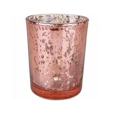 Wholesale Electroplated Rose Gold Cup Glass Candle Jar for Wedding