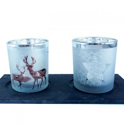 Wholesale candle containers laser cutting 12oz frosted candle jars with ceramic lids
